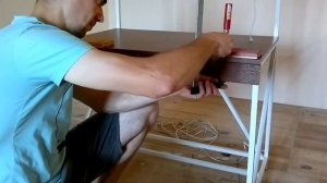 Стол детский металл и дерево + встроенное освещение