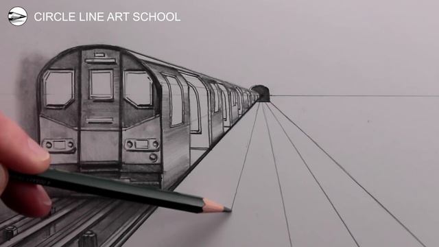 How To Draw One-Point Perspective For Beginners: Narrated Drawing Subway Train