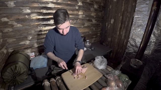 ПРОВЁЛ НОЧЬ В ЗИМНЕМ ЛЕСУ. ПЕРВАЯ НОЧЁВКА В ЛЕСНОЙ ХИЖИНЕ. 24 ЧАСА В ЛЕСУ. SOLO BUSHCRAFT CAMP.