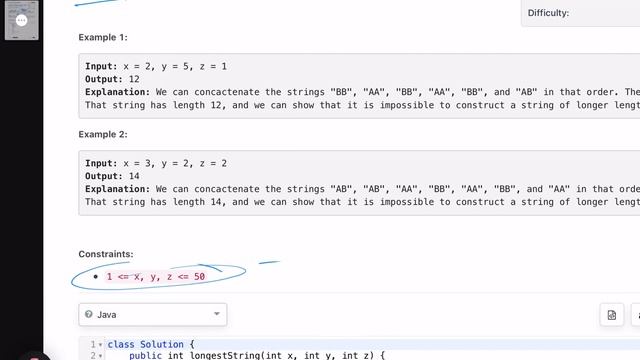 Leetcode BiWeekly contest 107 - Medium - Construct the Longest New String смотреть онлайн