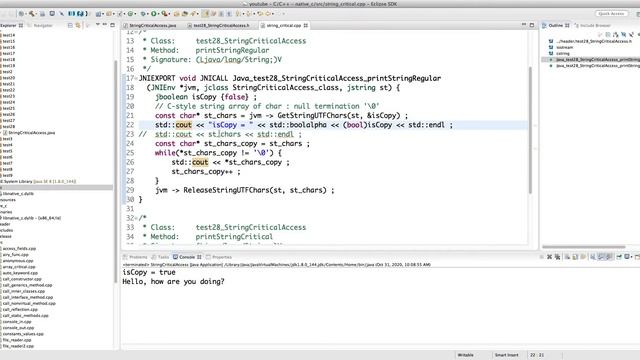 Java Native Interface (JNI) in depth -- Part 45: Critical Access to Java Strings in C++ смотреть онлайн
