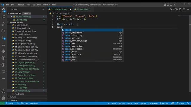 Join two list in python