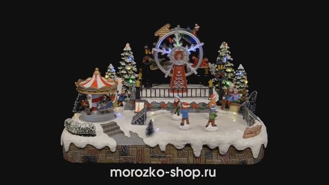 Светодинамическая миниатюра НОВОГОДНИЙ ПАРК РАЗВЛЕЧЕНИЙ, с цветными LED-огнями, 488317 смотреть онлайн