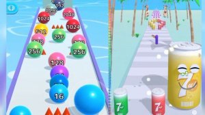 ?Ball run infinity vs juice run Max Level 99999 2048 Balls Gameplay Walkthrough Android, iOS
