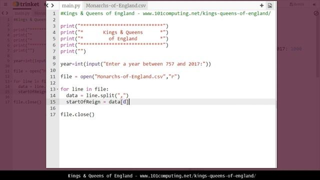 Kings And Queens Of England - Python Tutorial смотреть онлайн