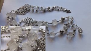 Бусы из горного хрусталя (прозрачного кварца).