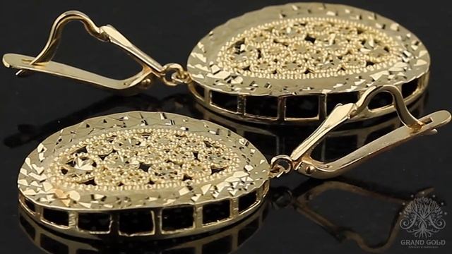 Серьги из желтого золота 585 пробы с алмазной гранью смотреть онлайн