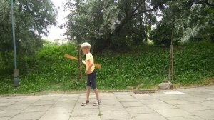 Тренировка со стафом (шестом), Training with staff. Реквизит для фаер шоу.