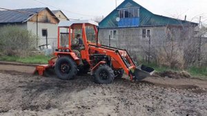 Вспашка фрезой на минитракторе  Уралец 2204