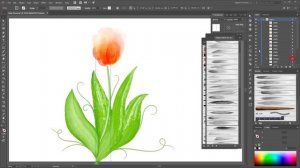 How to Draw Tulip Flowers with Watercolor Brushes in Adobe Illustrator