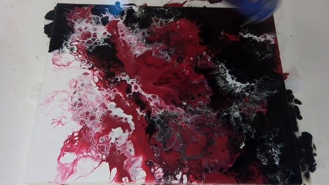 Силикон и клей ПВА в Акриловой заливке. Картина своими руками. AcrylicFluidPouring.