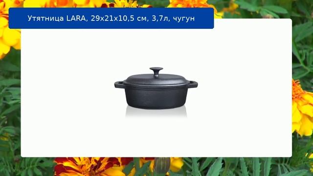Утятница LARA, 29x21х10,5 см, 3,7л, чугун обзор смотреть онлайн