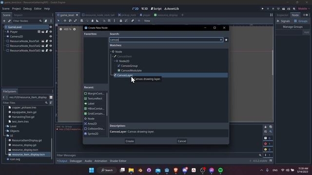 Making a Inventory Resources Count HUD - Godot 4 Resource Gathering Tutorial смотреть онлайн