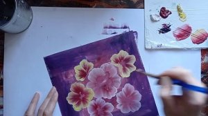 Рисуем цветы двойным мазком