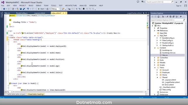 Web API CRUD Operations Using Asp Net MVC and Entity Framework