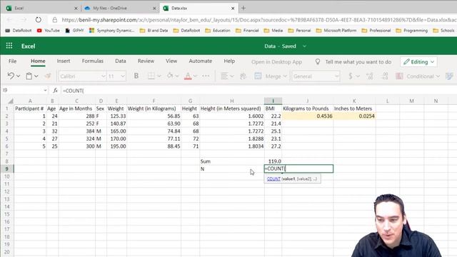 Excel for Biostatistics - Manually Calculate Sample Mean смотреть онлайн