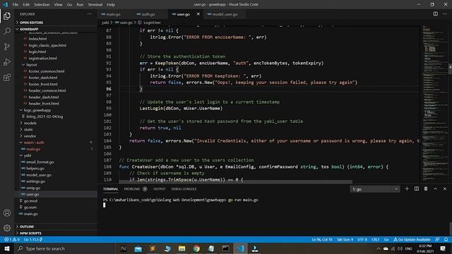 Golang HTTP User Authentication Yabi Series 14 | Golang Web Development | WebAssembly Auth System
