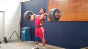 Marea T. Weightlifting training clean and jerk 165kg at gillies
