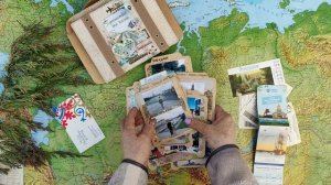 Фотобокс в форме чемодана №202 "Путешествие это жизнь!"/скрапбукинг