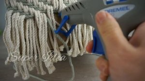 Изумительная корзина - органайзер из веревки для макраме.