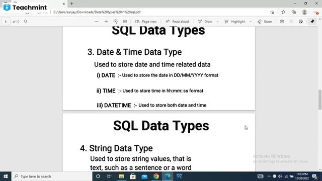 Data types in SQL ( varchar, int, float, smallint and many more covered)
