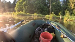 Рыбалка на красивом пруду в Кировской области. Семьёй за карасём