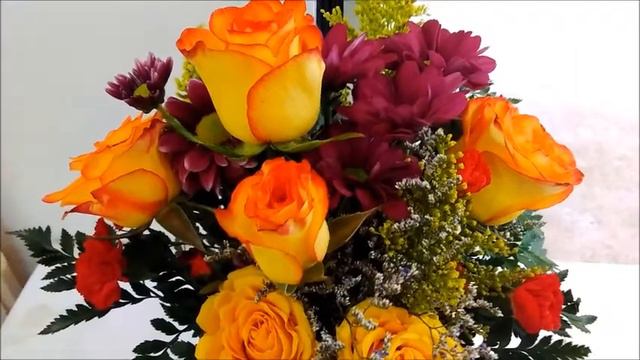 Love flowers pictures Pretty bouquet daisy roses solidago carnations