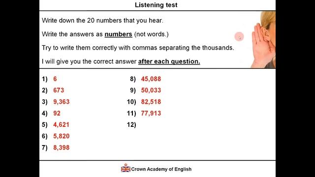English listening exercise - Understand numbers смотреть онлайн