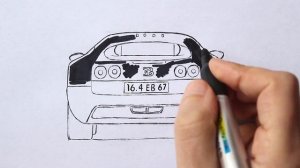 Как нарисовать машину Бугатти поэтапно | Bugatti рисунок