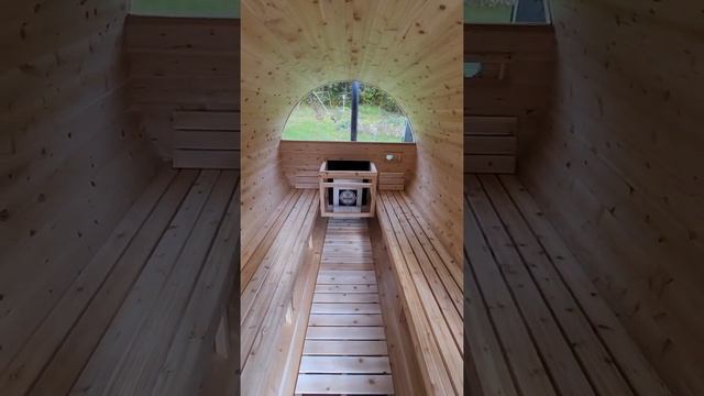 Large Panoramic 7×10 Wood-Burning Canadian Cedar Barrel Sauna Installation смотреть онлайн