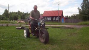 испытания трицыкла из мотоблока.