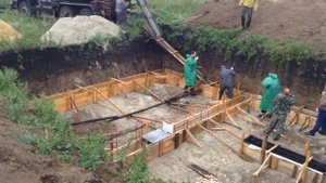 Заливка фундамента в цокольном этаже