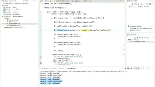 Learn Java Tutorial for Beginners, Part 47: Serializing Multiple Objects смотреть онлайн