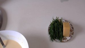 Блинчики с сыром и зеленью.