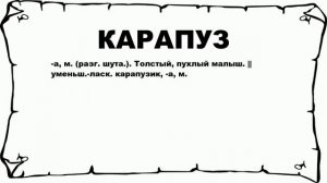 КАРАПУЗ - что это такое? значение и описание
