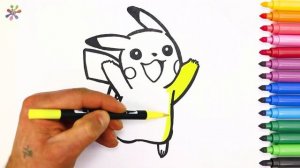 Pokemon Pikachu, Coloring and drawing for kids. Покемон Пикачу, Раскраски для детей.