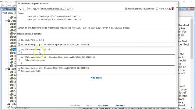 Moving a file without error, to a destination that may already exist. (enthuware.ocpjp.v8.2.1524) смотреть онлайн