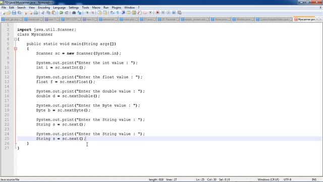 Scanner class in java || scanner method || scanner class java
