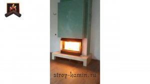 Как построить современный трехсторонний камин на дровах с топкой Kratki Blanka12 - быстро и под ключ