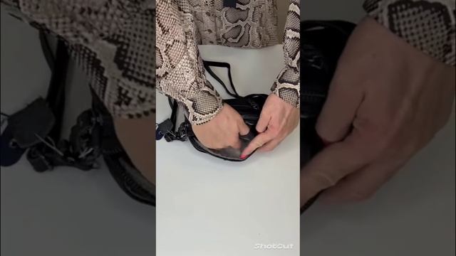 Сумка женская кросс-боди натуральная кожа Lanotti 9523 чёрная смотреть онлайн