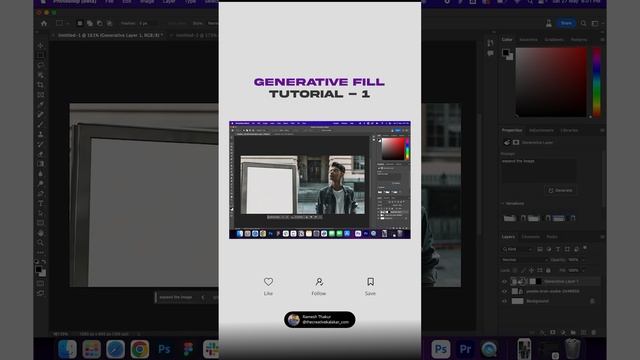 Generative fill in adobe photoshop. #graphicdesigner #photoshop #designtutorials