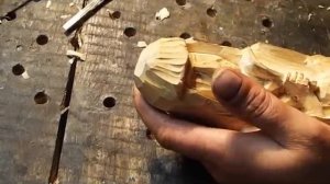 Чёрный идол Мары.резьба по дереву. проработка лица.wood carving. idol of the pagan god