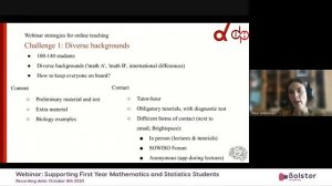 Supporting First Year Mathematics and Statistics Students