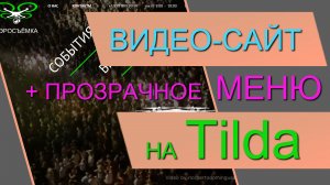 Видеофон для сайта на Тильда и двухуровневое прозрачное меню. Современный сайт и видеоролик на фон.