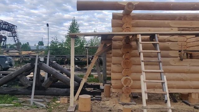 Баня въ Подмосковье. Первый венецъ мауэрлата
