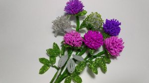 Бисероплетение. Цветы из бисера. Клевер полевой. 1 часть. Игольчатая техника плетения. Мастер класс.