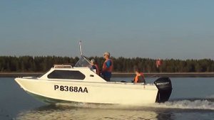 Катер Москва 2 и Mercury 60 efi по волне