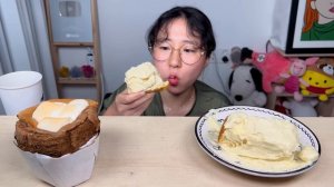 반숙 카스테라? 바닐라빈 커스터드크림 대왕 카스테라 디저트 먹방 Dessert Mukbang