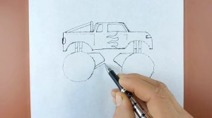 How to draw a monster truck car / Как нарисовать машину Монстр трак