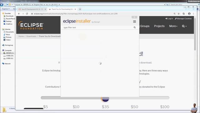 Install Eclipse IDE 2020-06 with Java 14 on Windows for Absolute Beginner